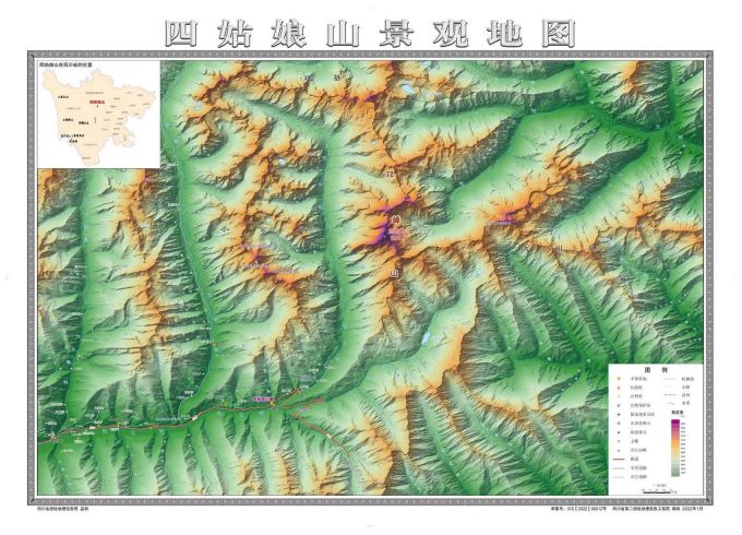贡嘎山等9座山峰米乐M6 米乐景观地图公布(图2)